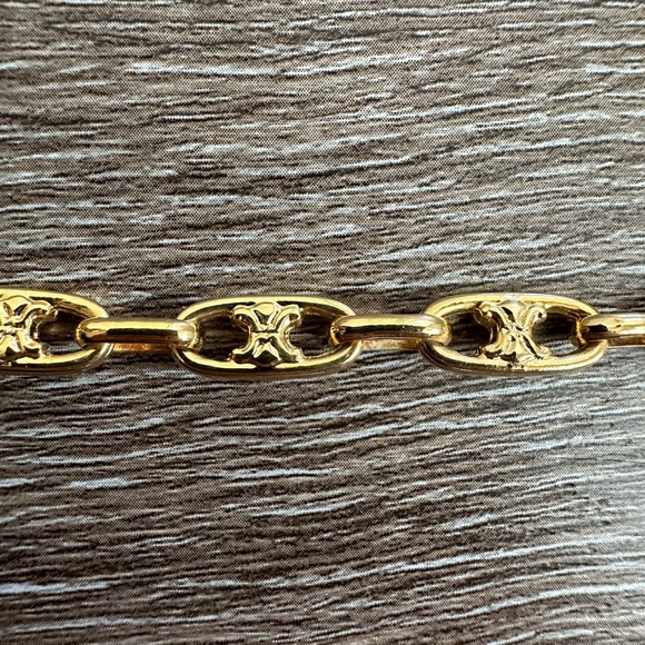 Celine Vintage Macadam Chain Necklace Gold Plated - Picture 3 of 4